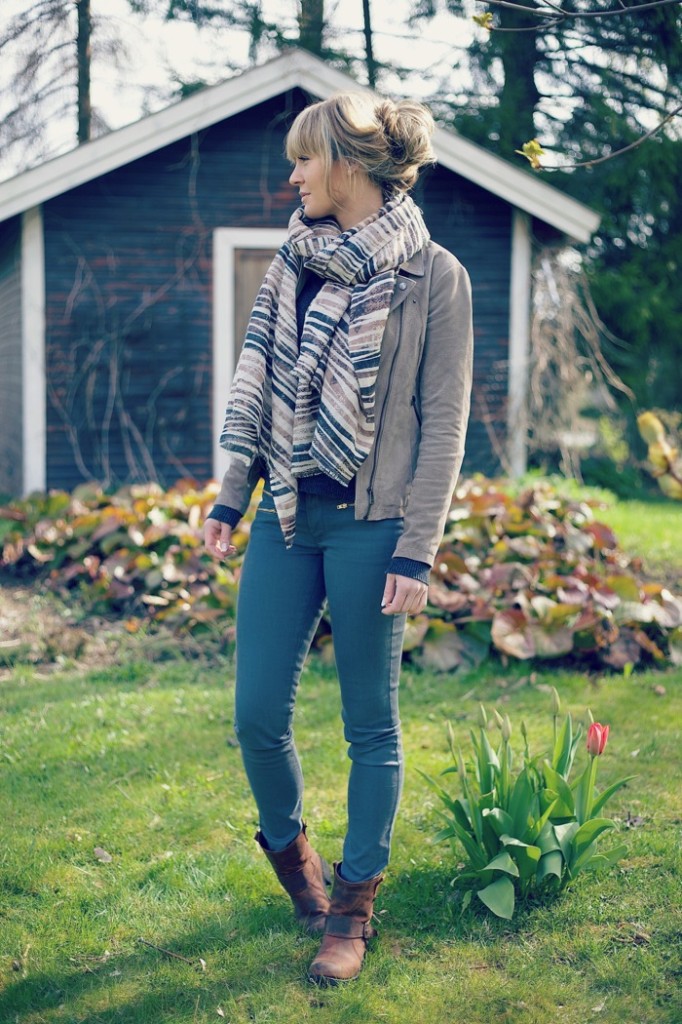 biker jacket boots